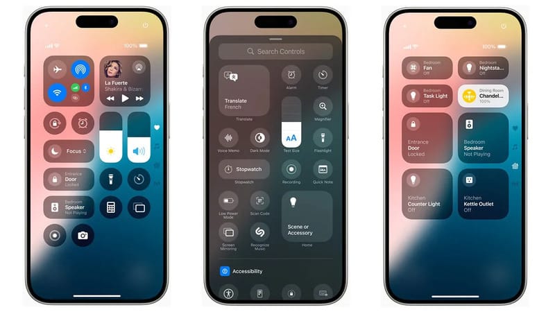 مرکز کنترل در iOS 18