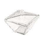 شکلات خوری دربدار مربع شیشه ای مدل 2296