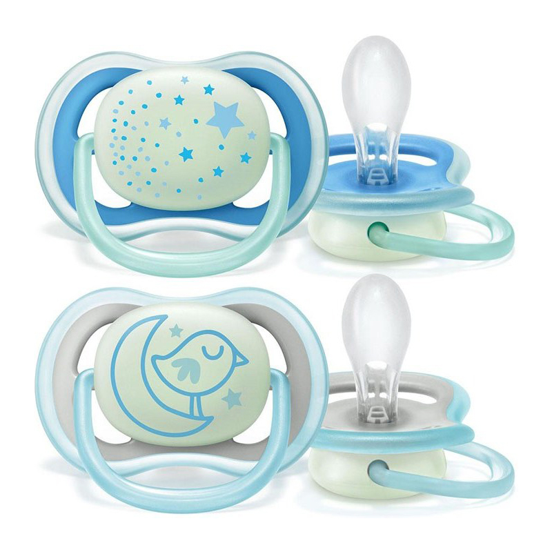 پستانک ارتودنسی شب تاب اونت طرح پرنده و ستاره UltraAir مدل SCF376/07