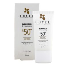 کرم ضد آفتاب و مرطوب کننده بی رنگ لوسل SPF 50+ مناسب انواع پوست